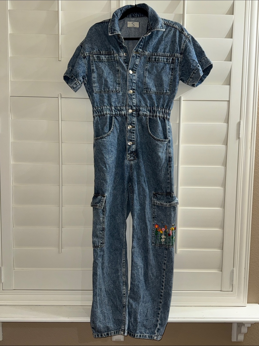 We the Free Marci Denim Cargo Coverall Free People